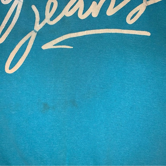 Guess Jeans Vintage Crewneck Sweatshirt 80s 90s Light Teal XL - Picture 7 of 10